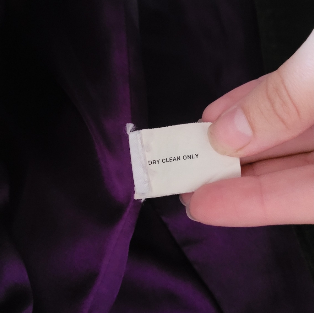 Y2K Gap Crushed Velvet Satin Lined 2 Button Blazer, Women's 6, Black & Purple - Picture 9 of 12